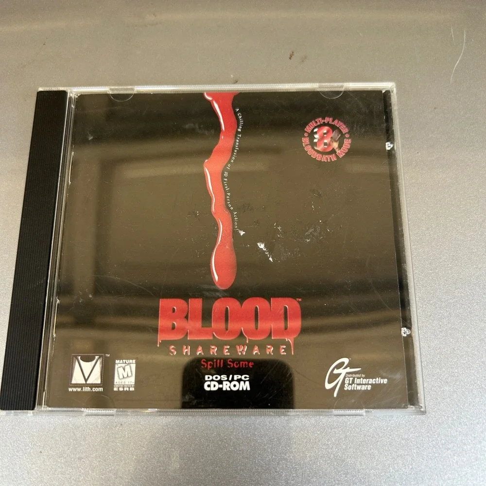 Interactive Blood Shareware PC DOS CD-ROM 1997 Horror FPS disc vintage 90s